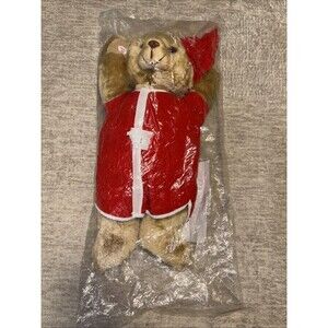 Vintage Christmas Bear Snoozy Sleeper Animated Plush Sealed New Old Stock 80s